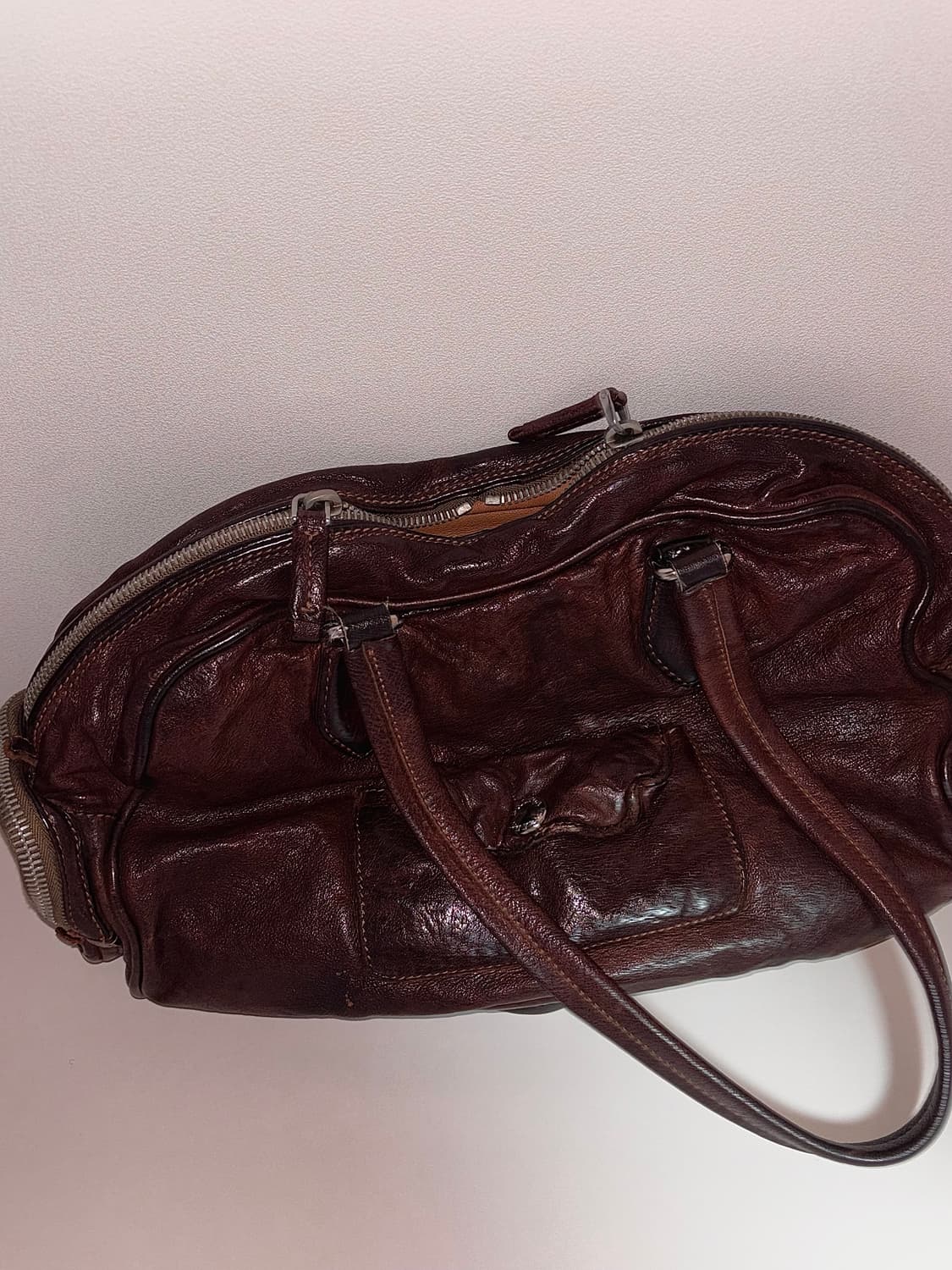 프라다 80-90s 레트로 빈티지 브라운 숄더백 아메리칸 빈티지 오네갸루 상품이미지4