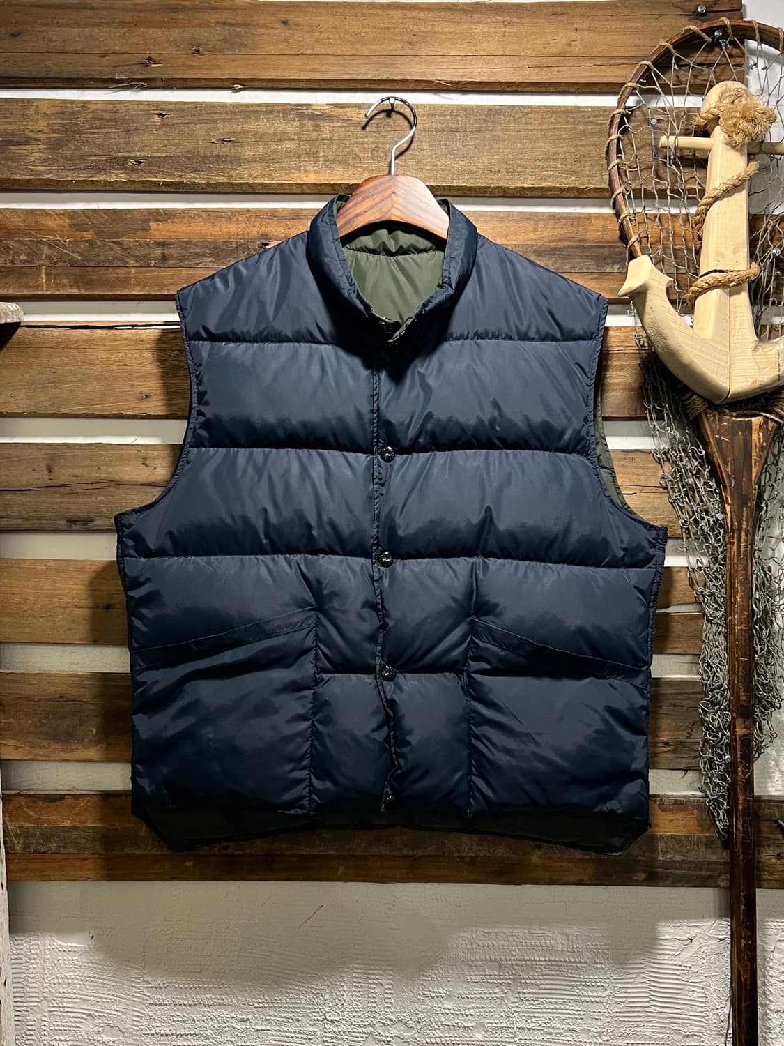 [M]90's Schott USA Made 쇼트 리버시블 다운 베스트 상품이미지1