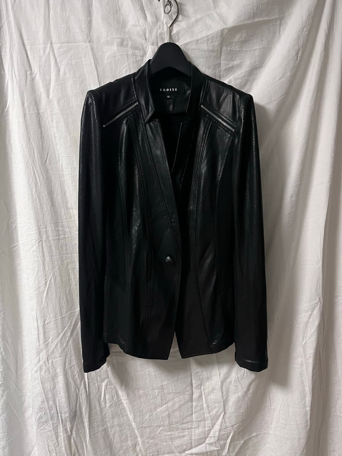 Egoist Python Sheep Leather Mix Jacket 상품이미지1
