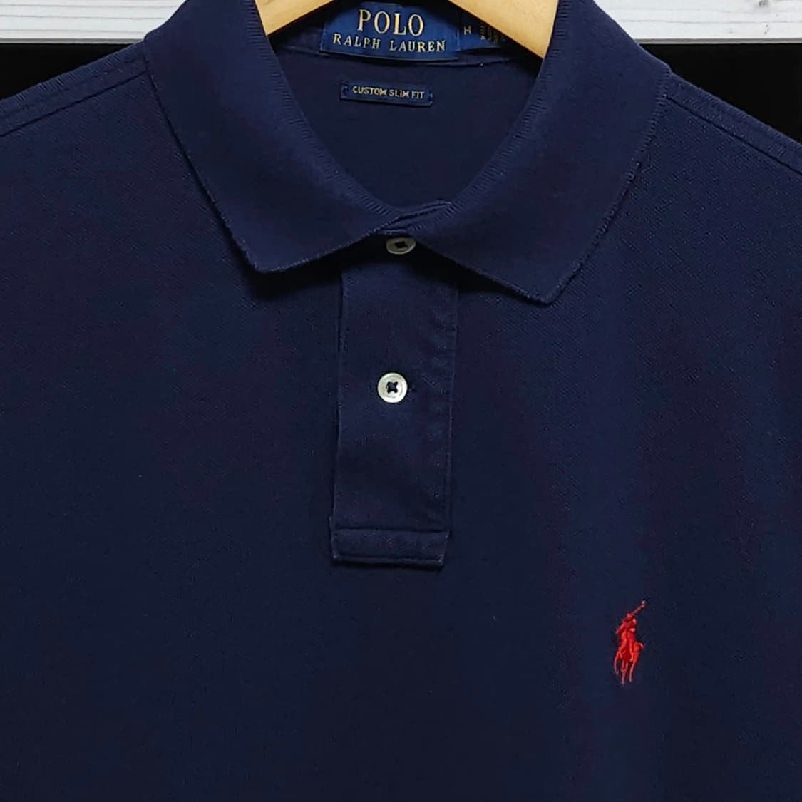 100)POLO 폴로 반팔 카라티 네이비 커스텀슬림핏 상품이미지2