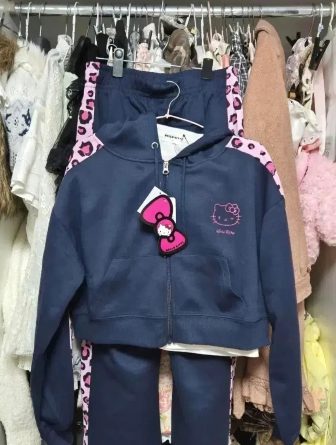 헬로키티 갸루 셋업 4종 악마 키티 핑크 레오파드 호피 키티 오네갸루 상품이미지9