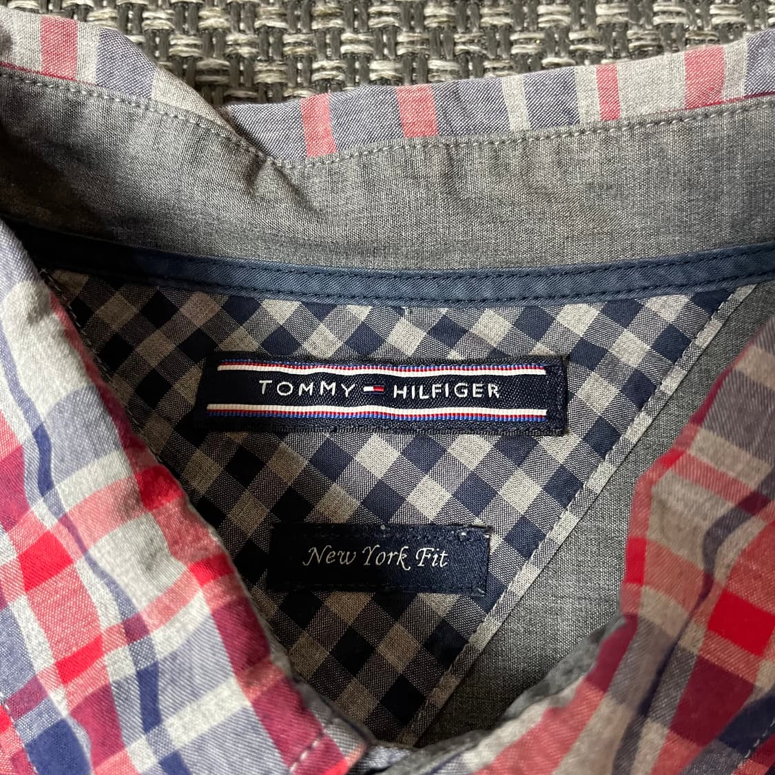타미힐피거 레드 네이비 체크 긴팔 셔츠 뉴욕핏 상품이미지4