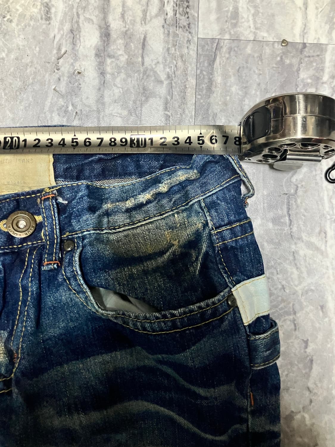 Lolita 로리타 핀터깔y2k 보헤미안 버클 워시드 데님팬츠 상품이미지3