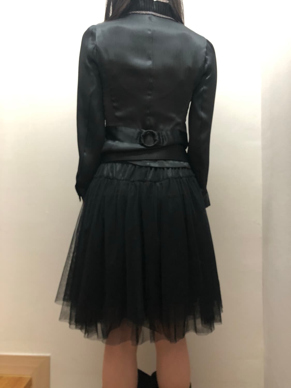 빈티지 블랙 레이스 미디 스커트 상품이미지8
