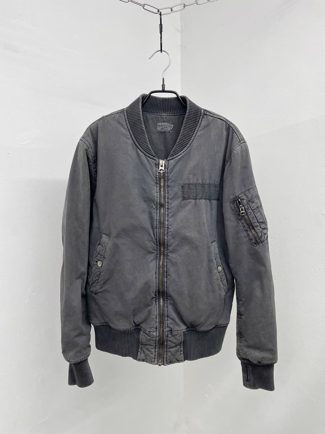 차콜 패치 봄버 자켓  상품이미지1