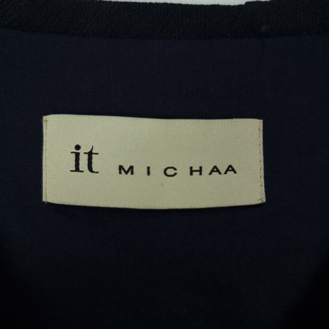 [잇미샤] 에스닉 패턴 카라리스 린넨 집업 자켓 네이비 M18857 상품이미지7