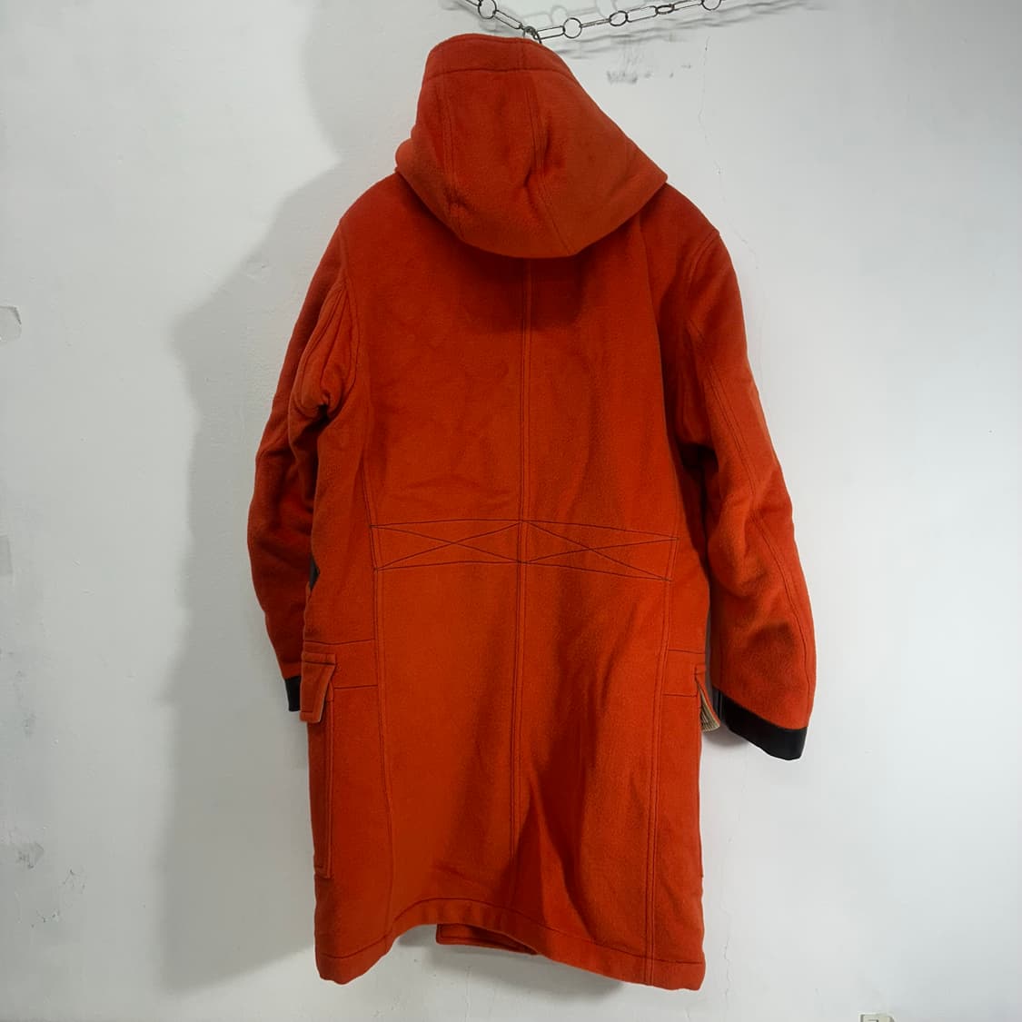 택달린새것 S 스펙테이터 오렌지 가죽배색 더플코트 상품이미지6