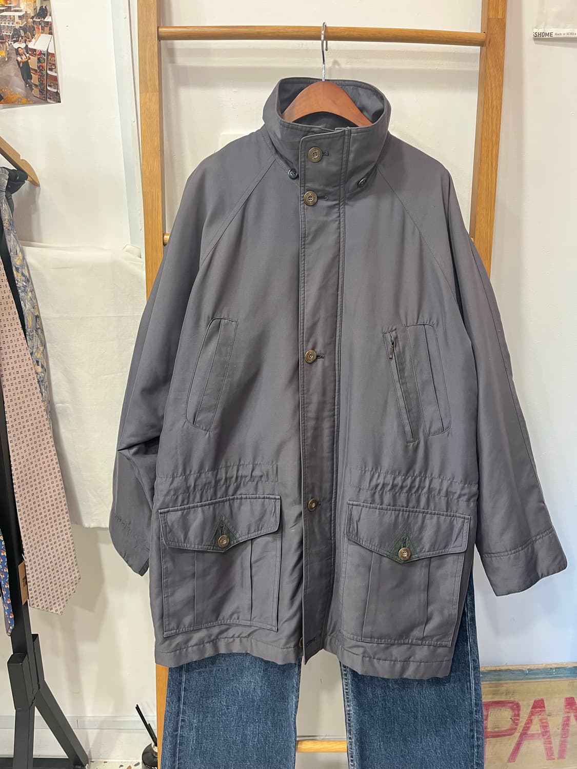 회색 야상 점퍼 포켓 자켓 상품이미지1