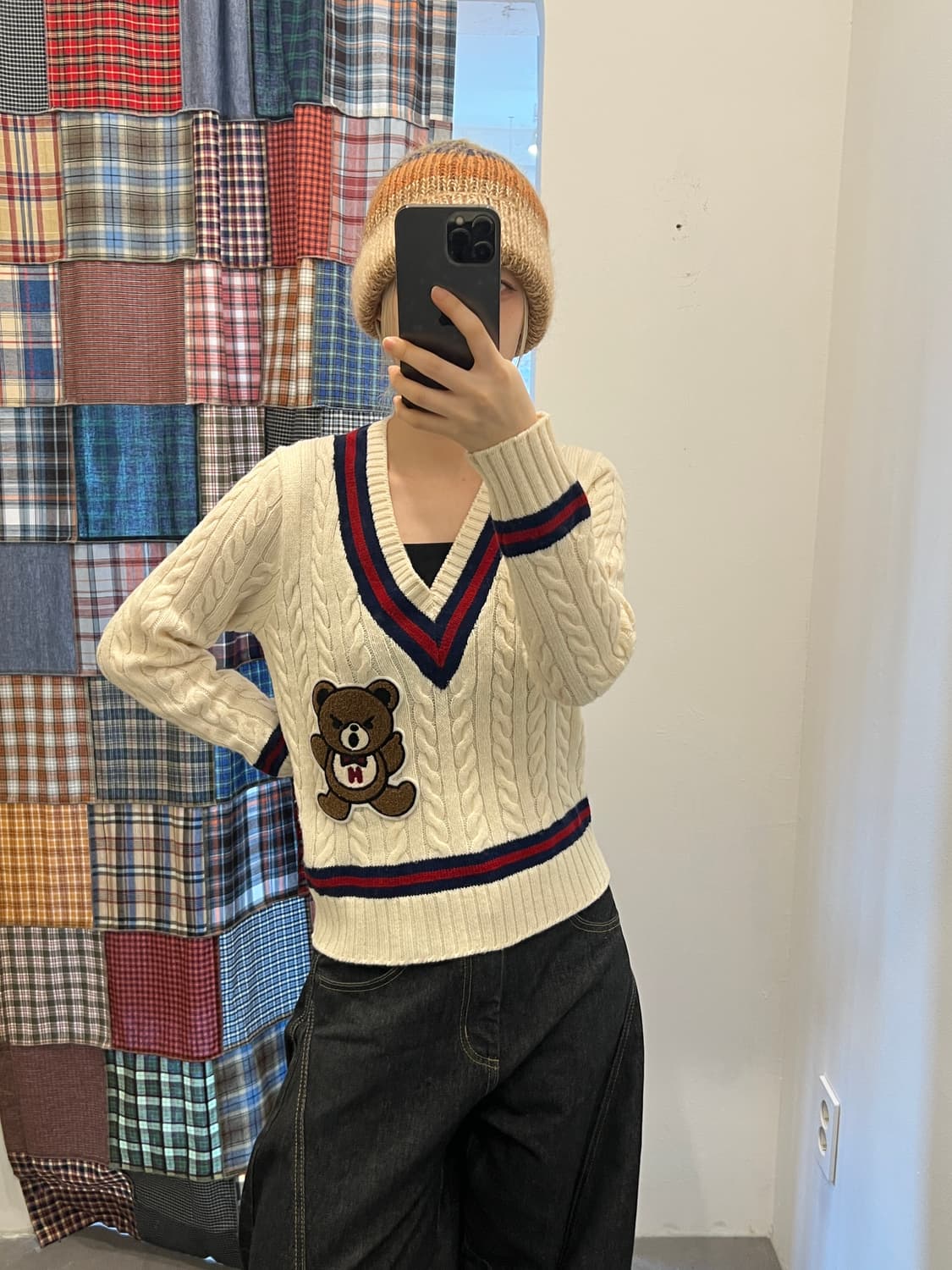 히스테릭 글래머 퍽베어 꽈배기 니트 상품이미지3