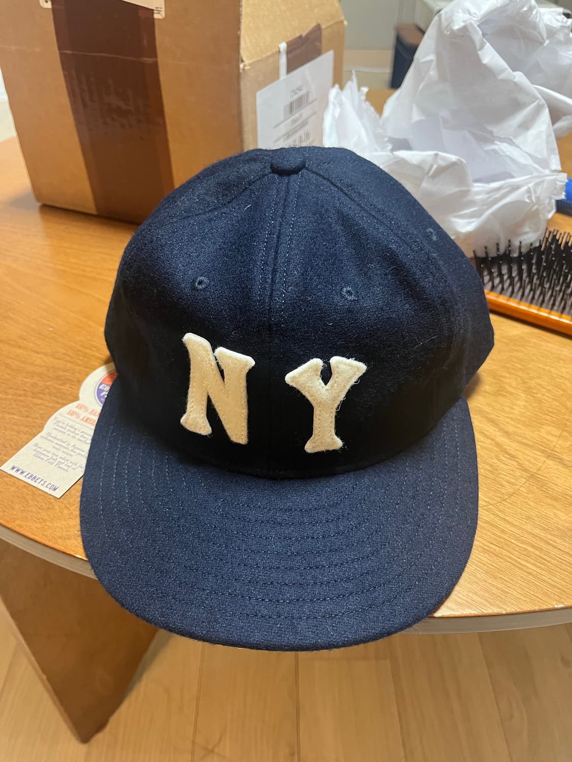 이벳필드US NY로고 베이스볼 울 볼캡 네이비 상품이미지1