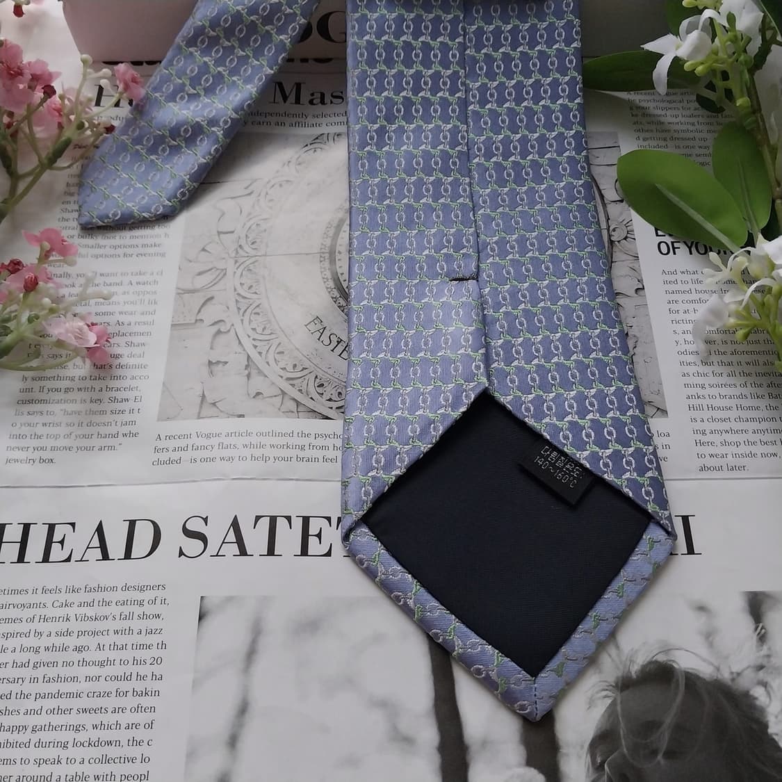 아쿠아스큐텀 실크 마이크로 기하 넥타이 9.2cm A+등급 K1793
 상품이미지7