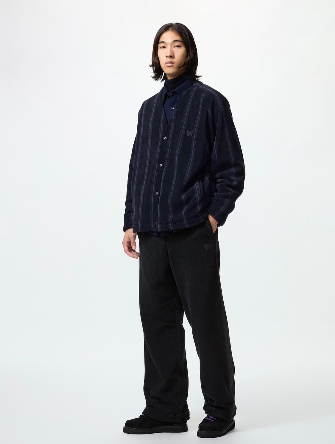 유니클로 니들스 콜라보 후리스와이드팬츠 (블랙/XXL사이즈) 상품이미지1