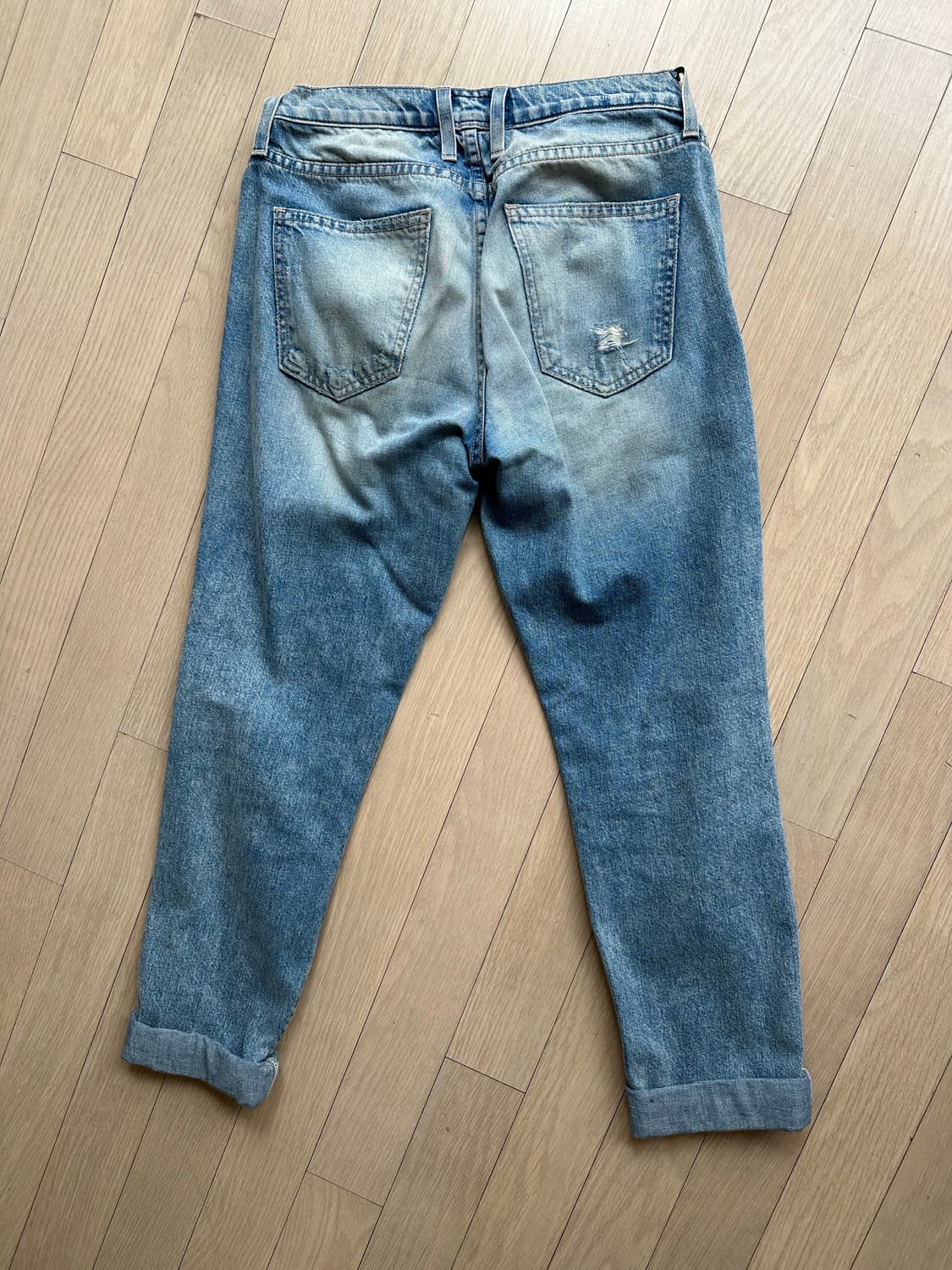 커런트엘리엇 24사이즈 디스트레스드 진 청바지 찢청 보이프렌드핏 데님 상품이미지4