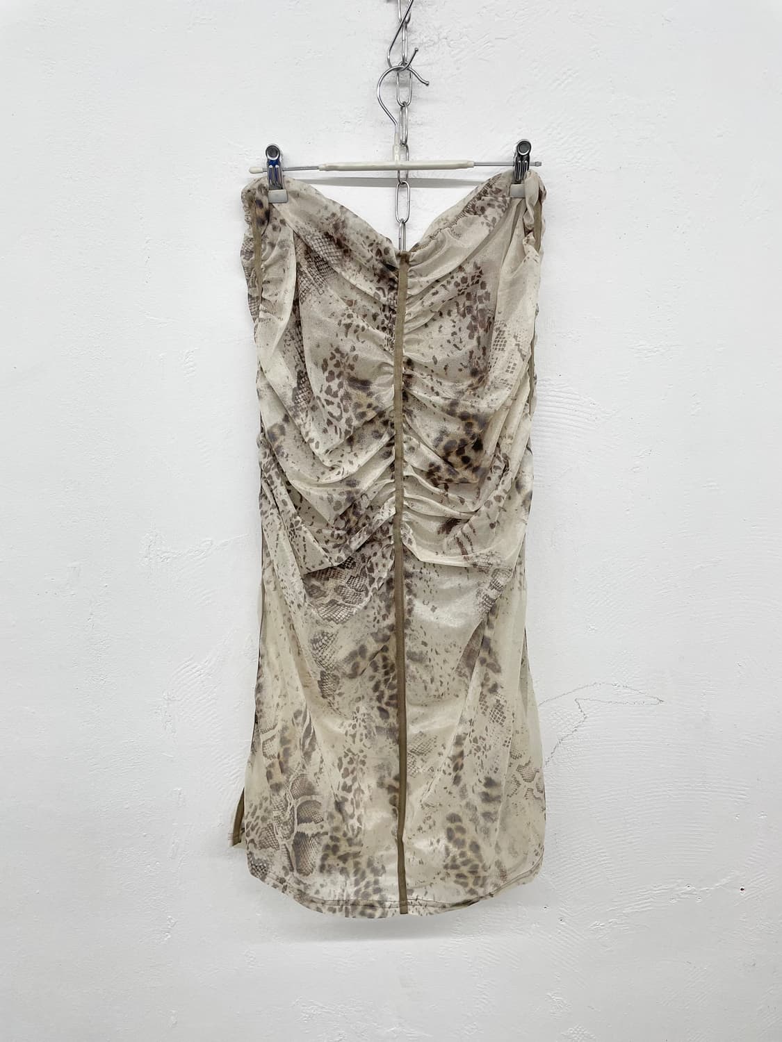 갸루 레오파드 셔링 스커트 상품이미지3