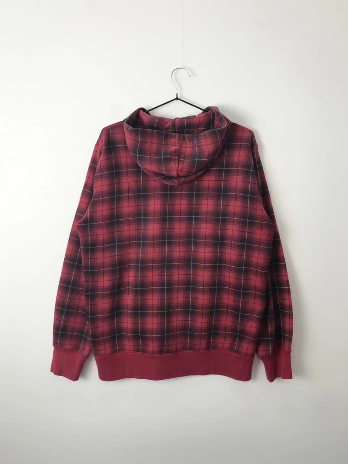 UNIQLO Red Plaid Zip Hoodie 상품이미지3