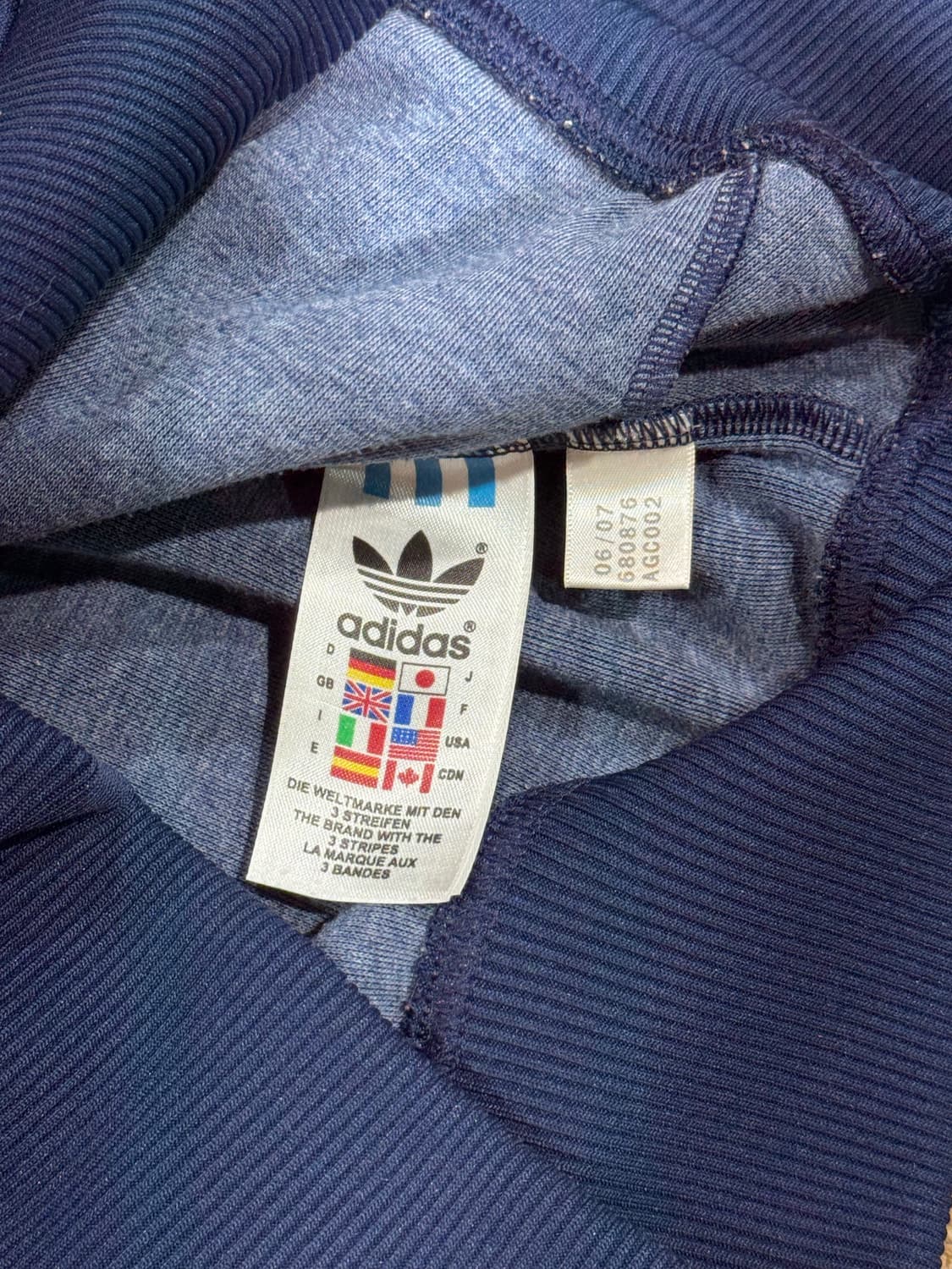 아디다스 네이비 옐로우 후드집업 상품이미지4