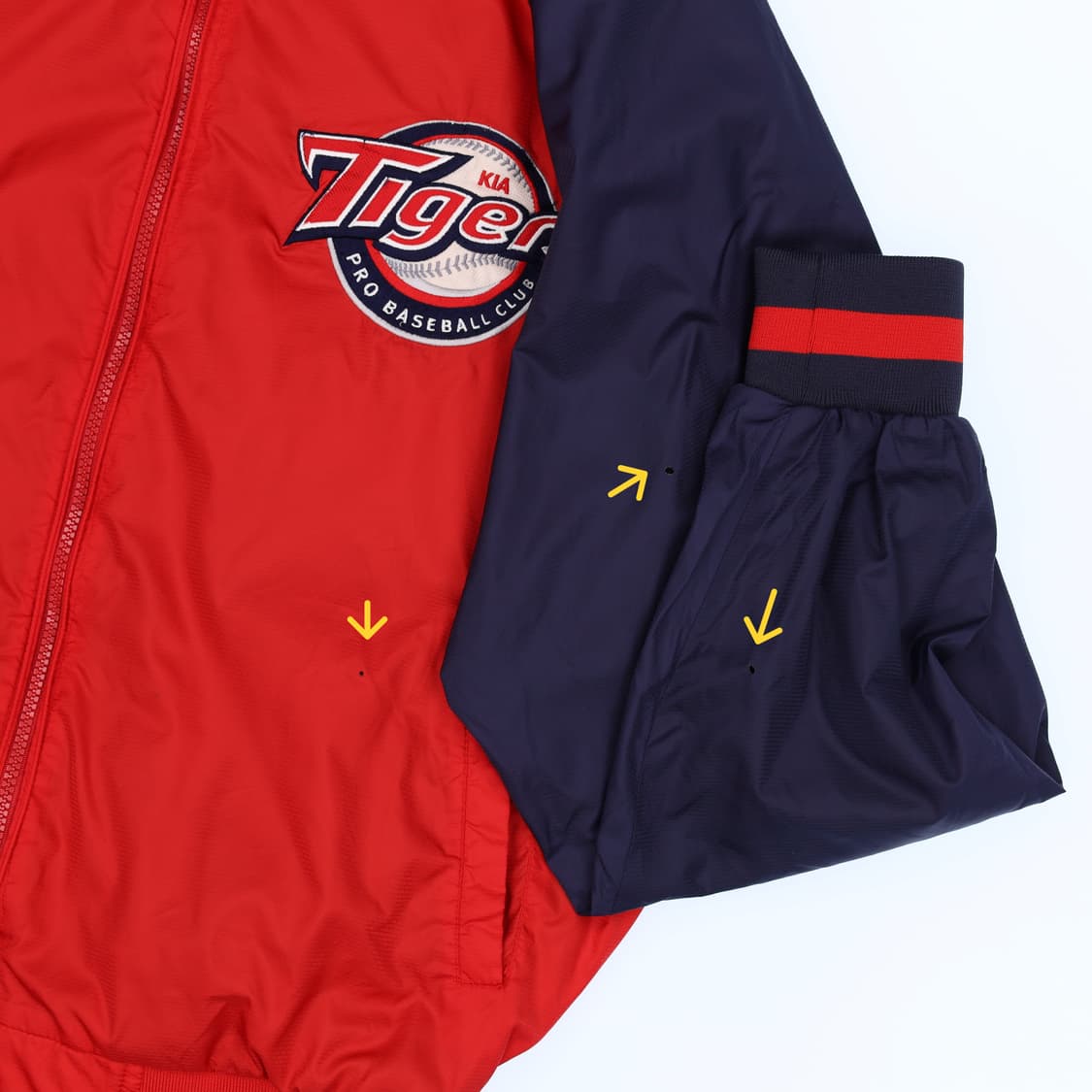 [XL] 기아 타이거즈 올드 자수 춘추 바람막이 야구 점퍼 N6991 상품이미지5
