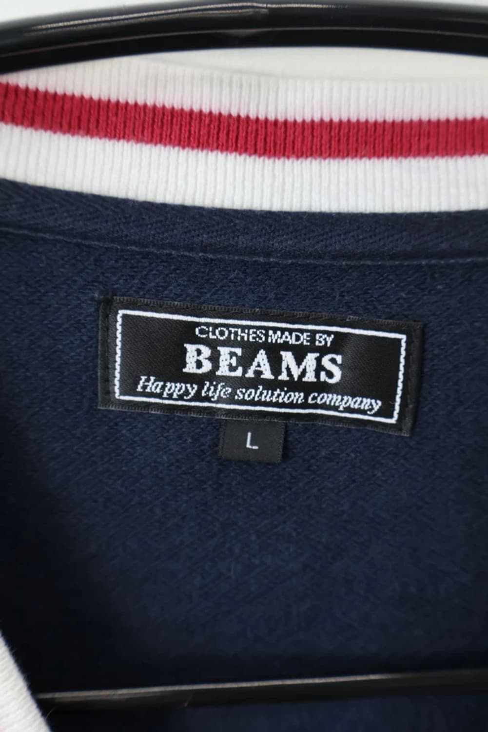 BEAMS Navy V-Neck Cotton Cardigan 상품이미지5