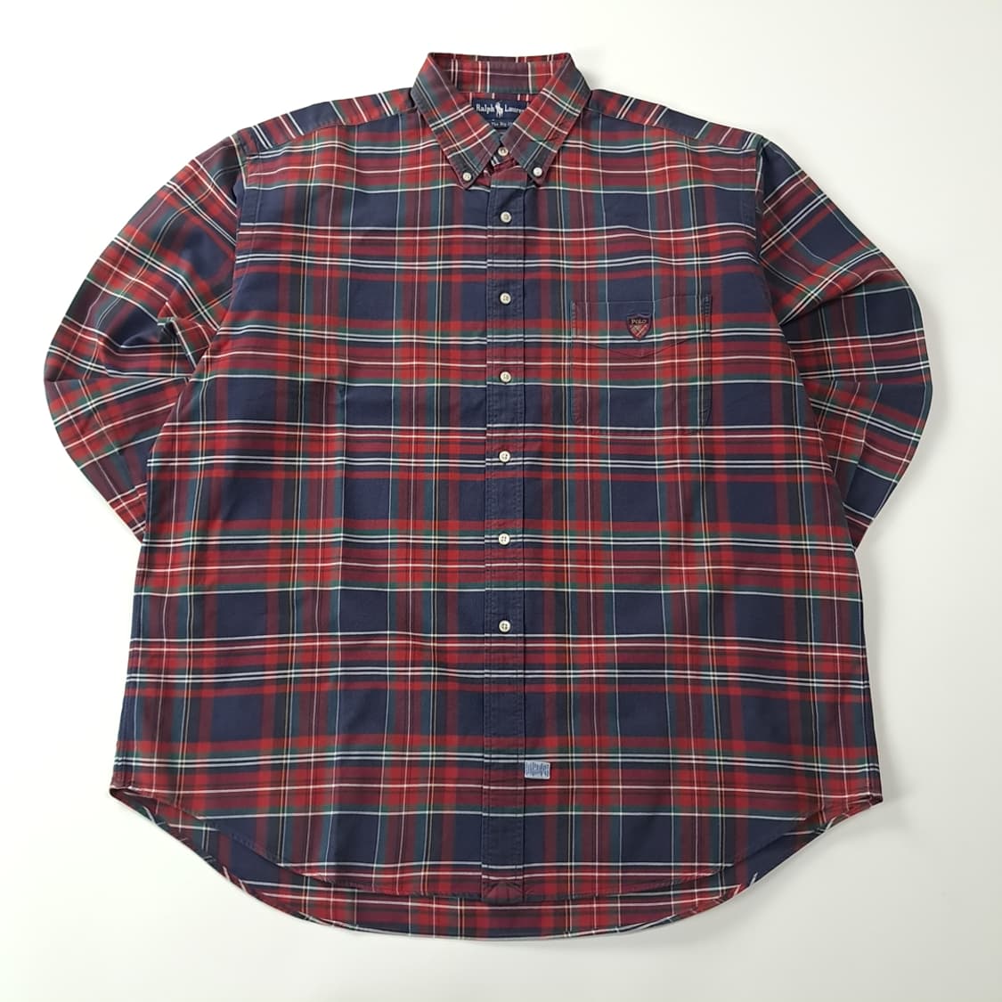 CK318 L 폴로 90s 빅셔츠 클래식 타탄체크 엠블럼 셔츠 남방 상품이미지1
