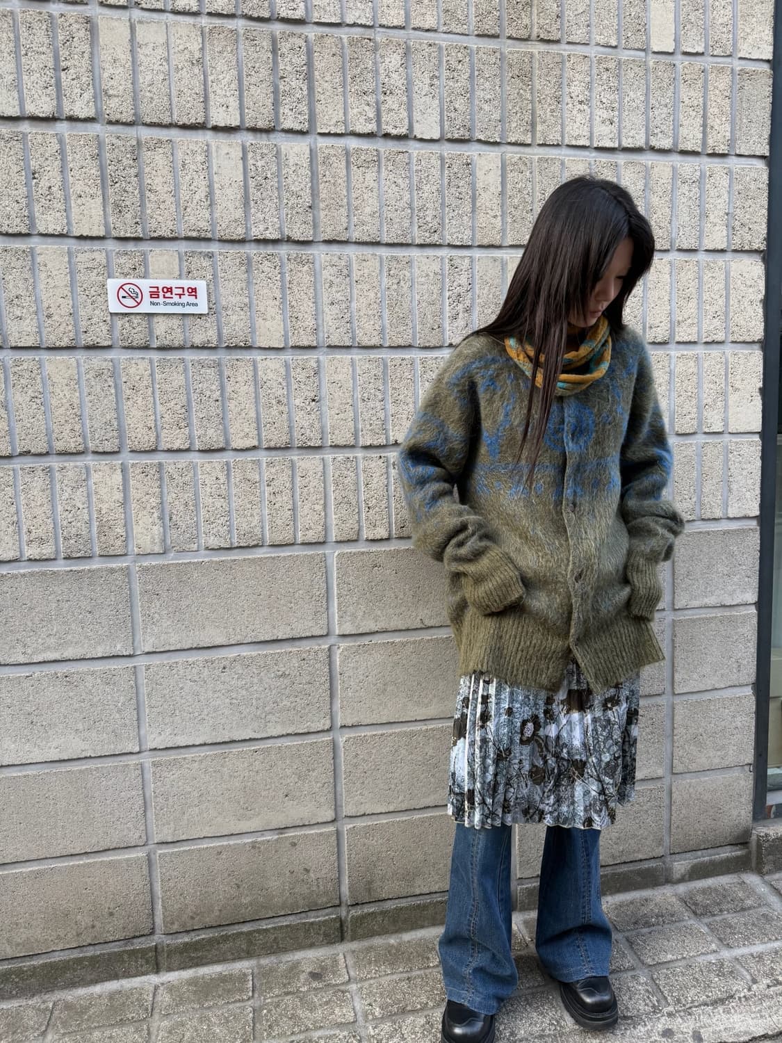 남이서팔 아트워크 디테일 니트 가디건 상품이미지1