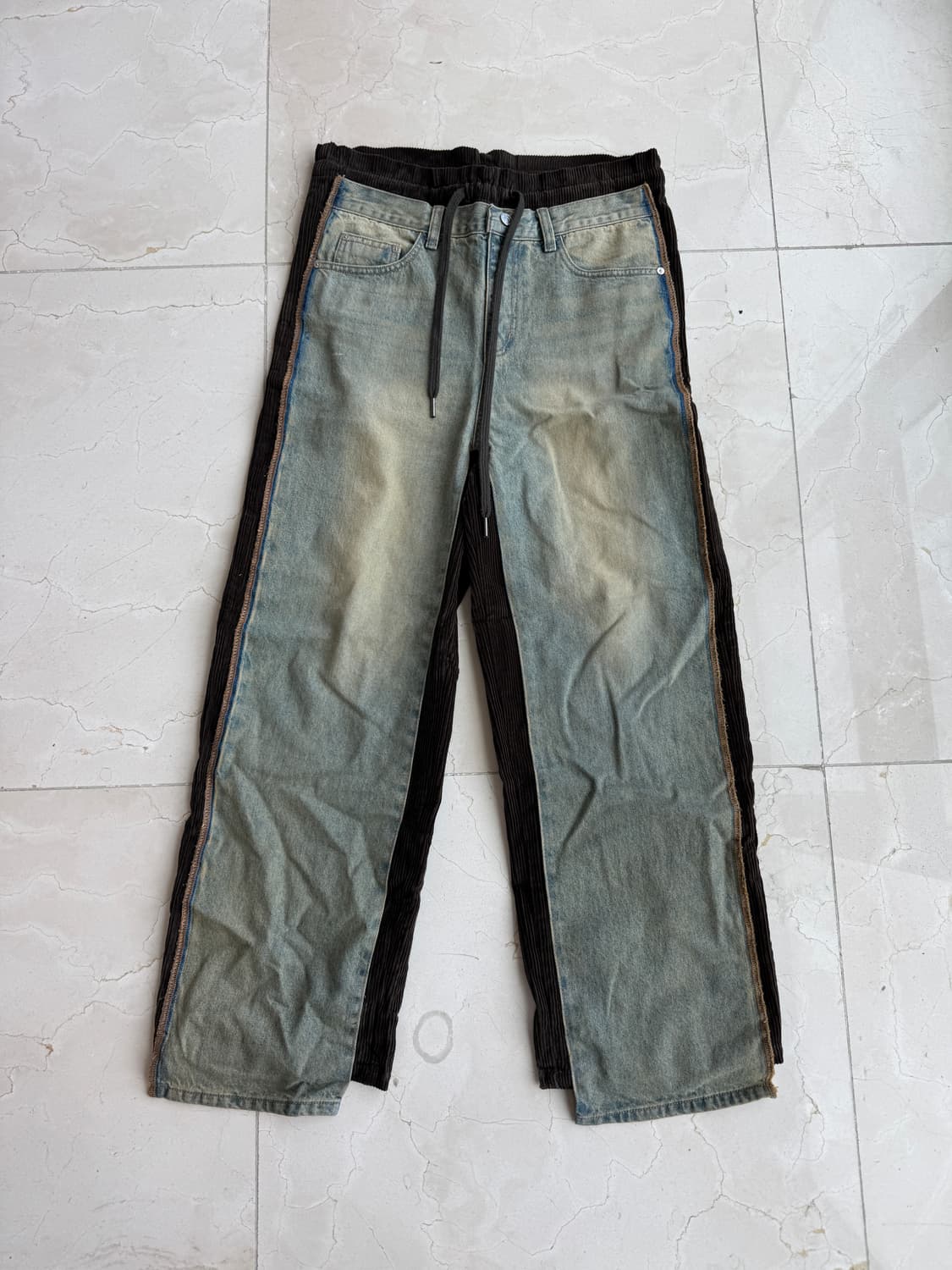 오픈와이와이 Open YY 데님 코듀로이 팬츠 사이즈 1 브라운 상품이미지3