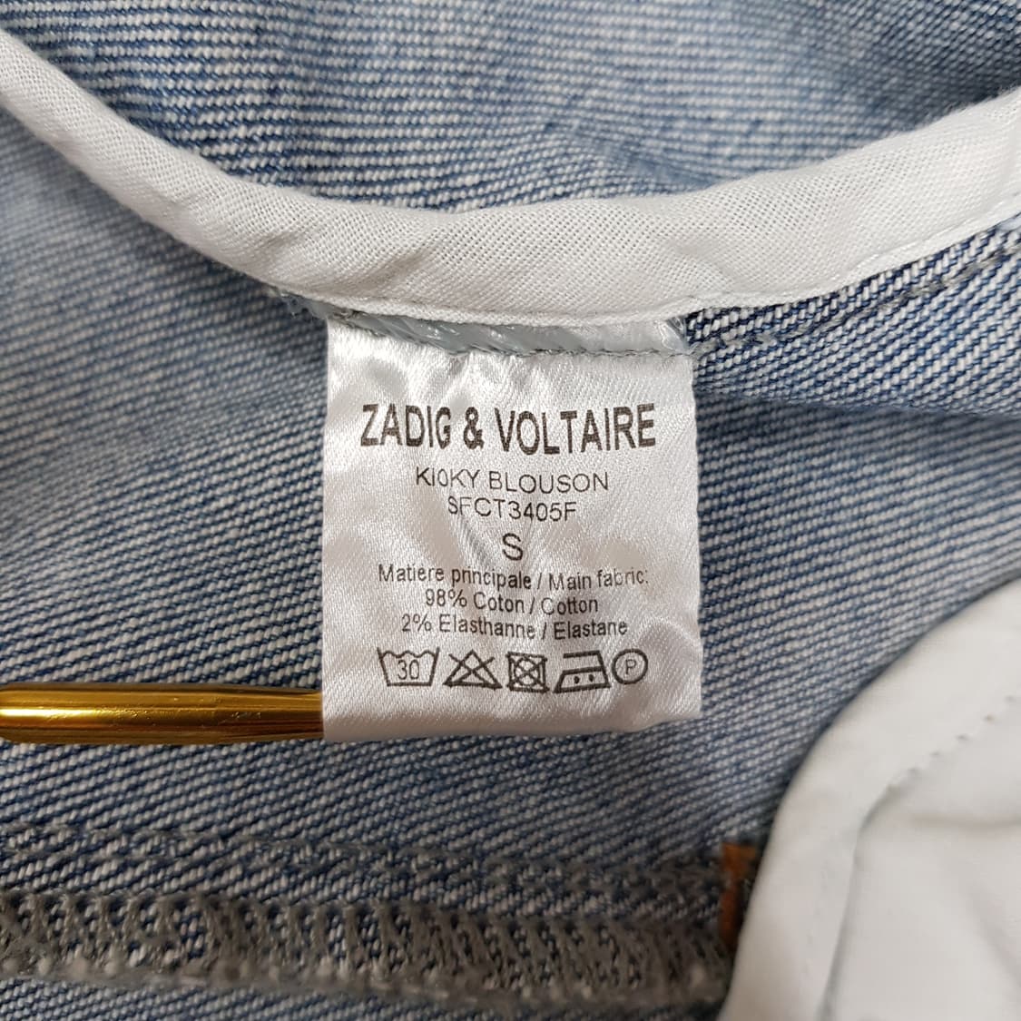 쟈딕앤볼테르 키오키 워싱 데님 블루종 자켓 S사이즈 상품이미지7
