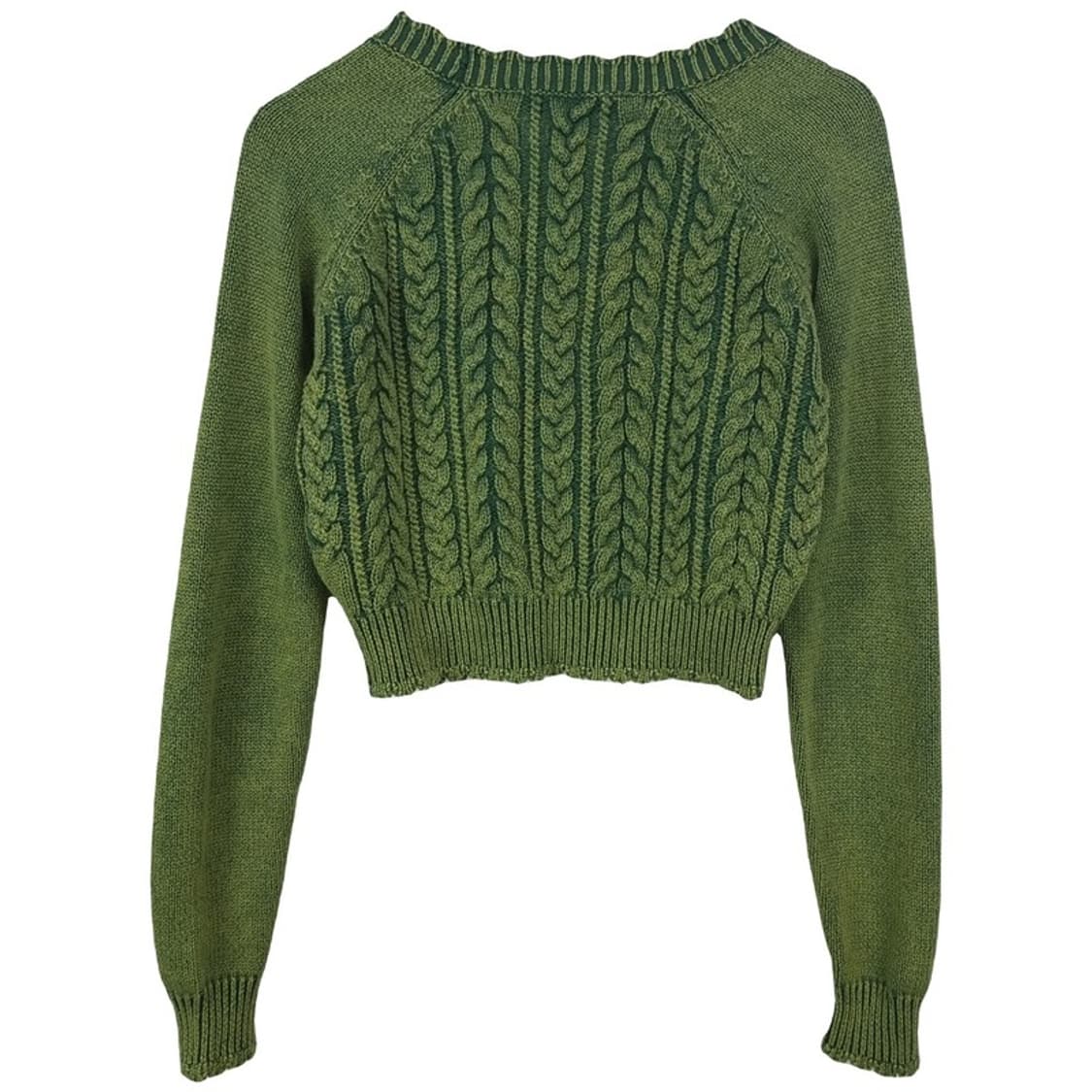 [자라] 빈티지 가공 워시드 크롭 브이넥 니트 가디건 M18742 상품이미지3