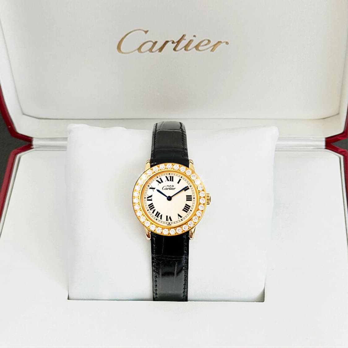 까르띠에 머스트 론드 아이보리 다이얼 로만 여성 빅다이아 시계 상품이미지4