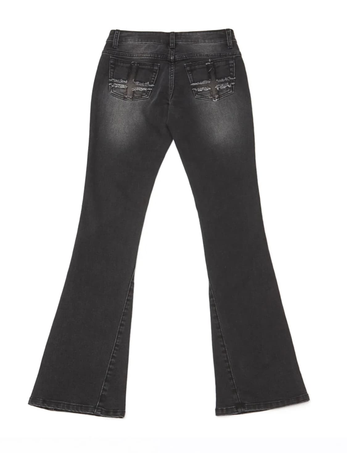 스키즘인듀싱 CROSS BACK FLARE JEANS 블랙 M/S 상품이미지3