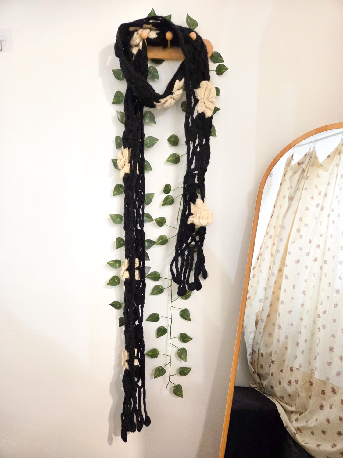 꽃 모티브 짜임 머플러 상품이미지2