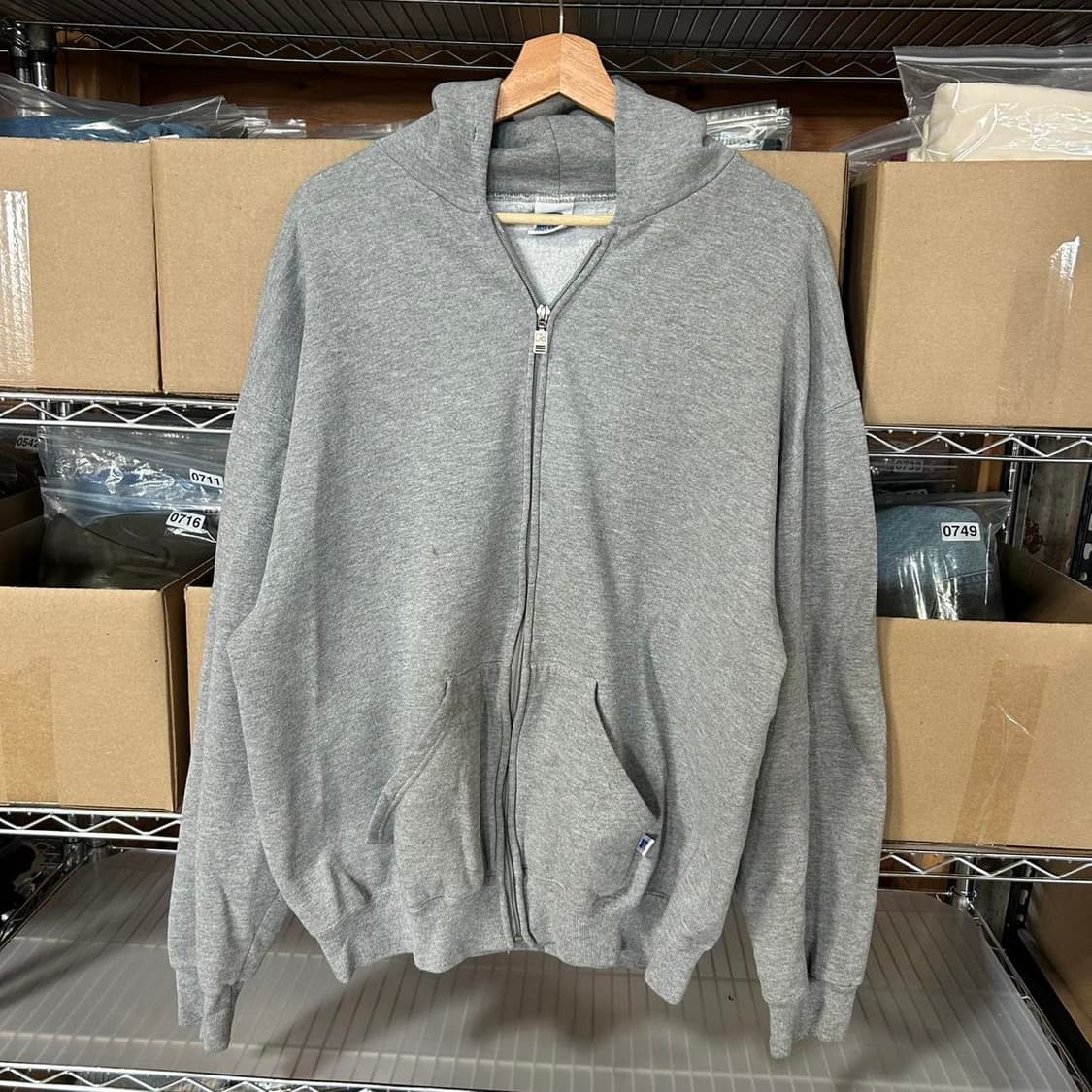 90s 러셀 애슬레틱 후드집업 그레이 상품이미지1
