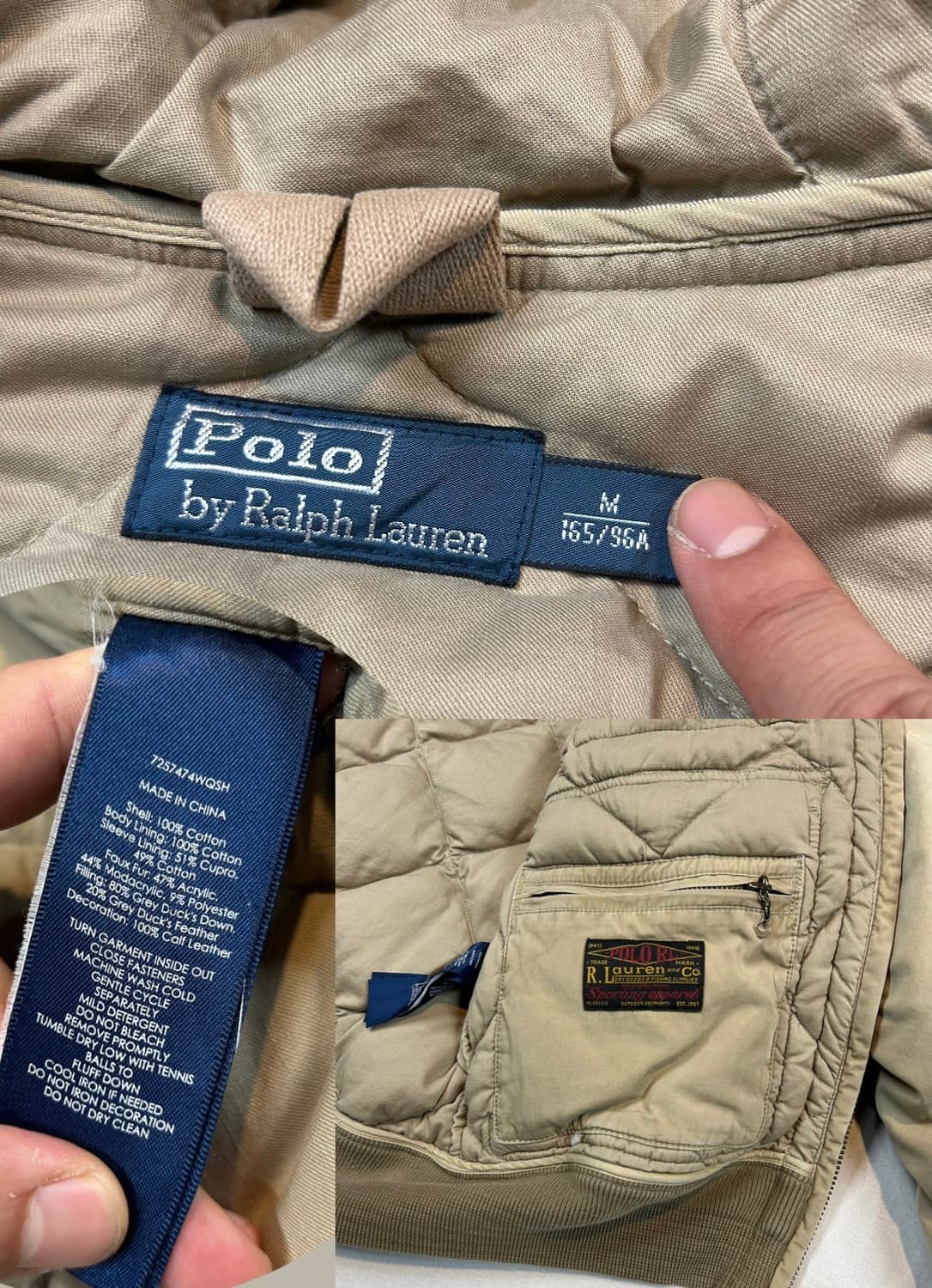 M) 폴로 랄프로렌 오리털 다이아 퀼팅 봄버 자켓 패딩 상품이미지10