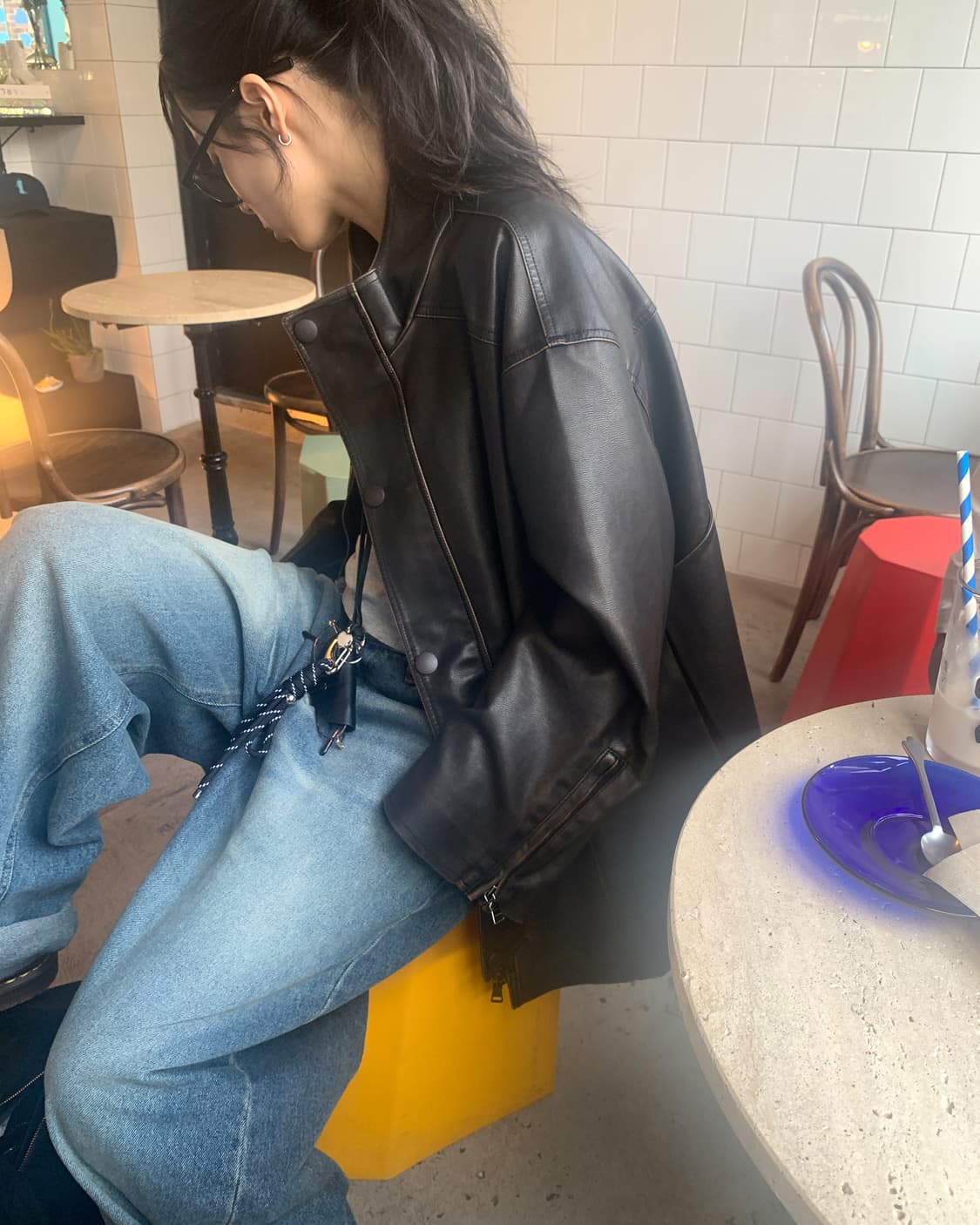 릿킴 레더 자켓 FORMER HALF LEATHER JACKET 상품이미지3