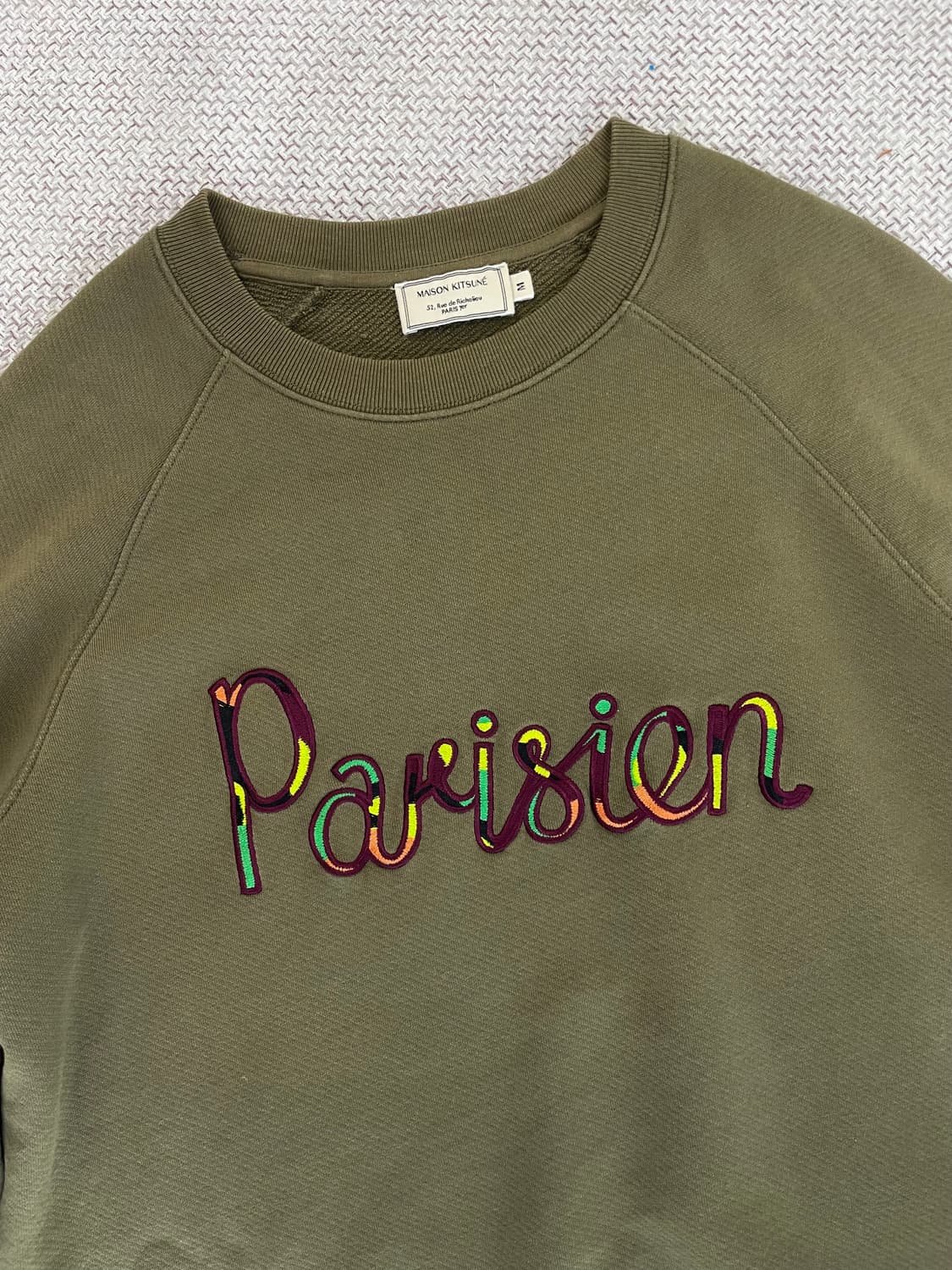 메종키츠네 파리지엥 스웻셔츠 카키 M 상품이미지4