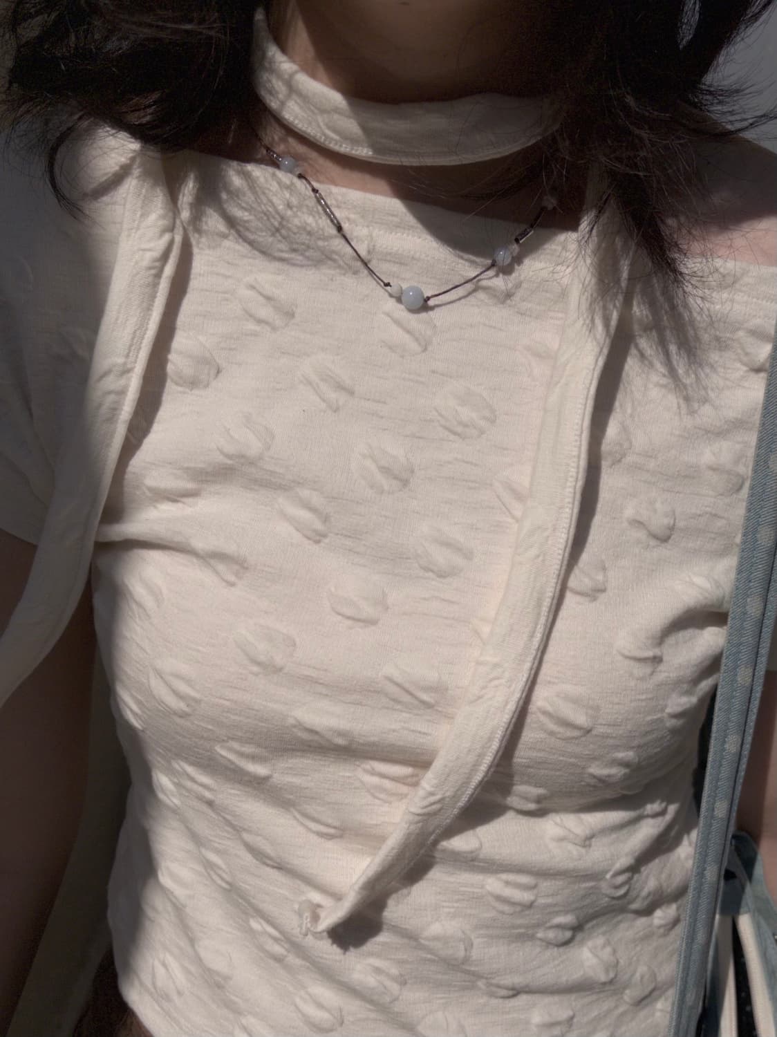 clear white silver-cross necklace 목걸이 상품이미지2