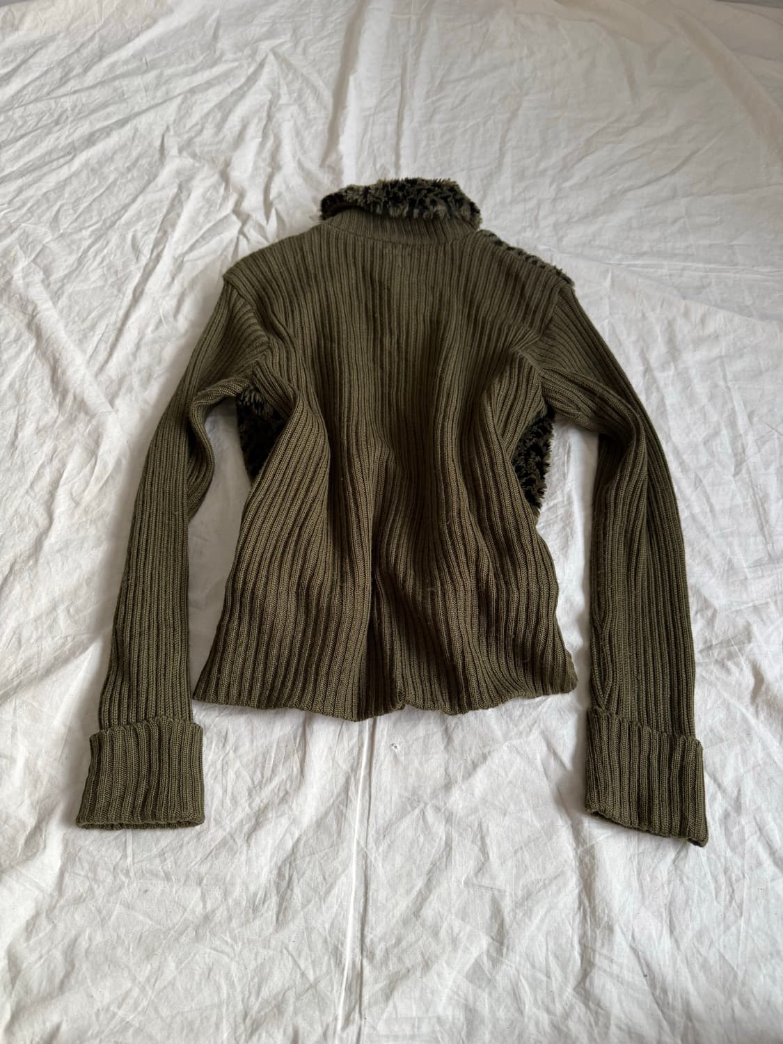 딥그린 골지 와투케 갸루 호피 퍼 집업 상품이미지4