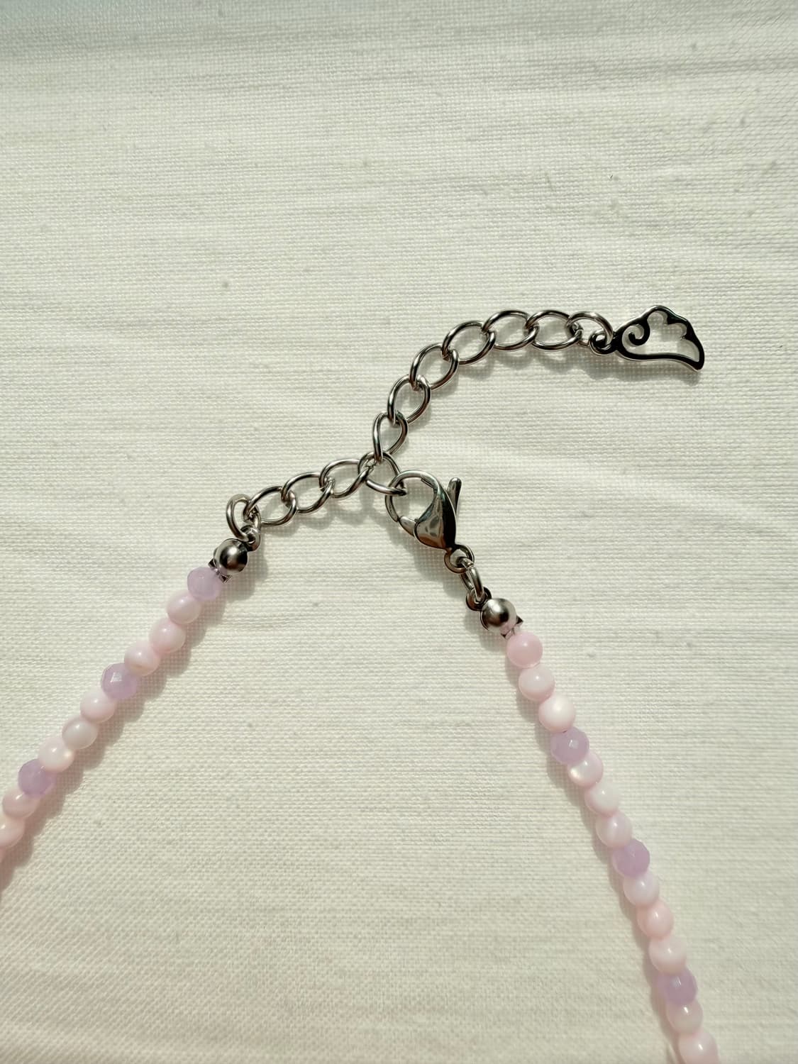 핸드메이드🌷봄꽃(바이올렛)비즈 목걸이 상품이미지6