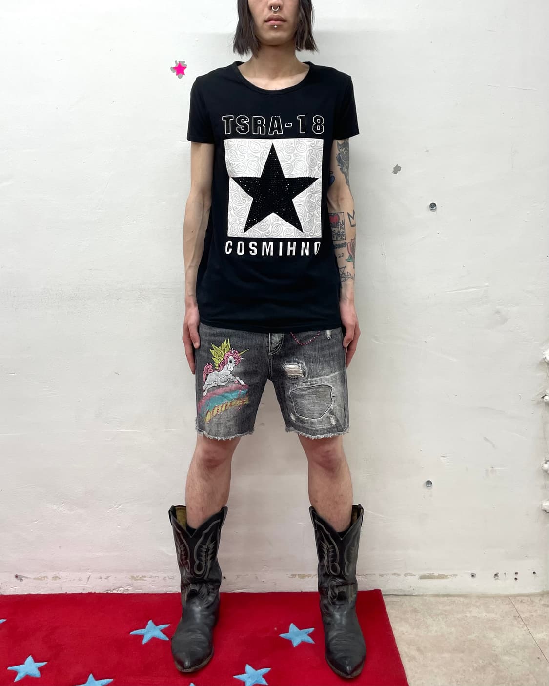 Cubic Big Star Black T-shirt  상품이미지3