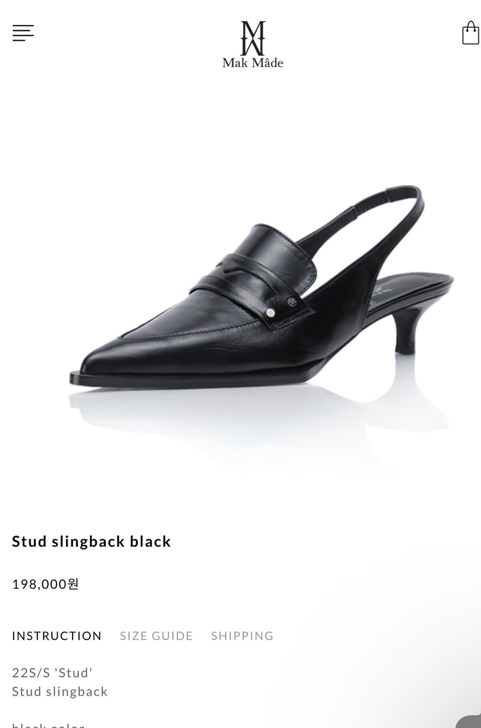 막 마드 Stud slingback black  상품이미지1