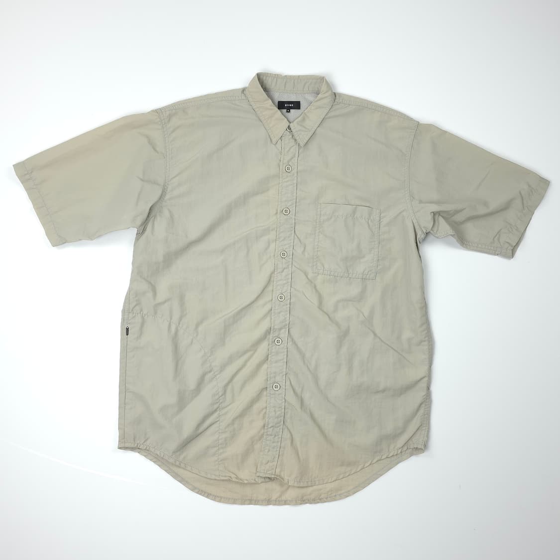 빔즈 나일론 반팔셔츠 그레이 (M) 상품이미지1