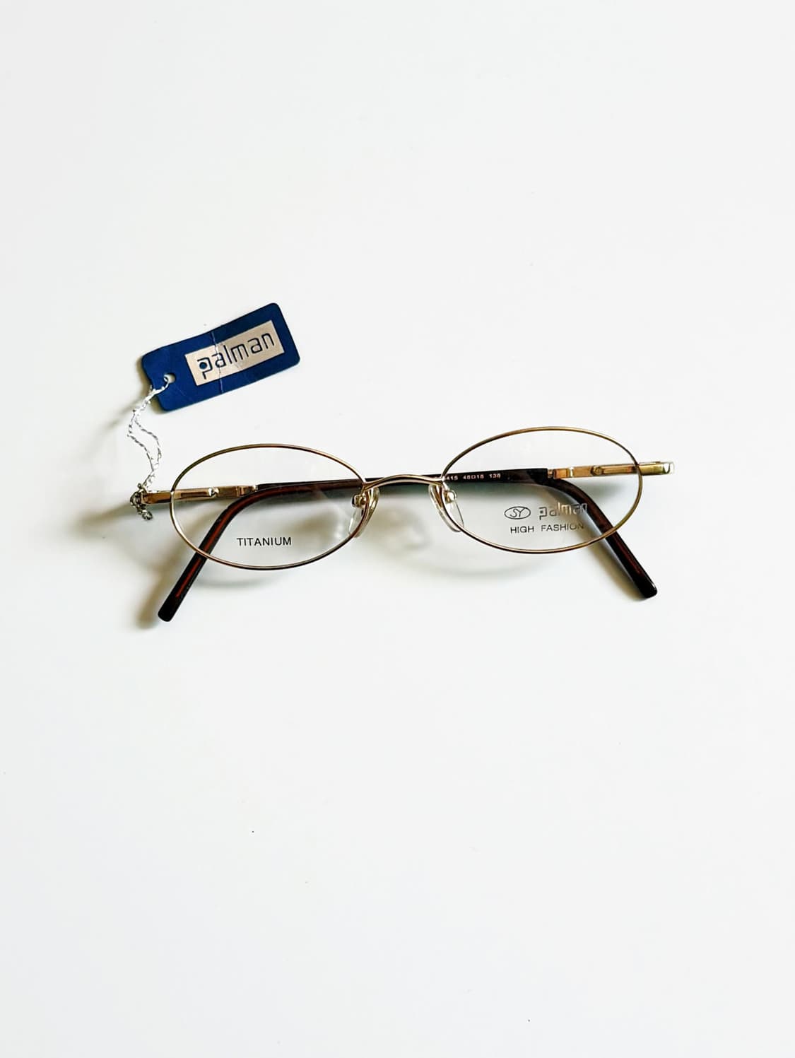 PALMAN 골드 티타늄 슬림 오벌 프레임 빈티지 안경 상품이미지1