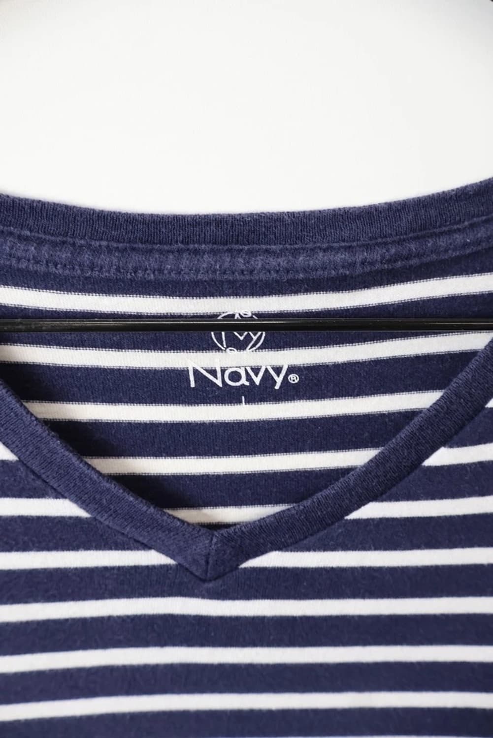 Navy Stripe V Neck Long Sleeve 상품이미지5