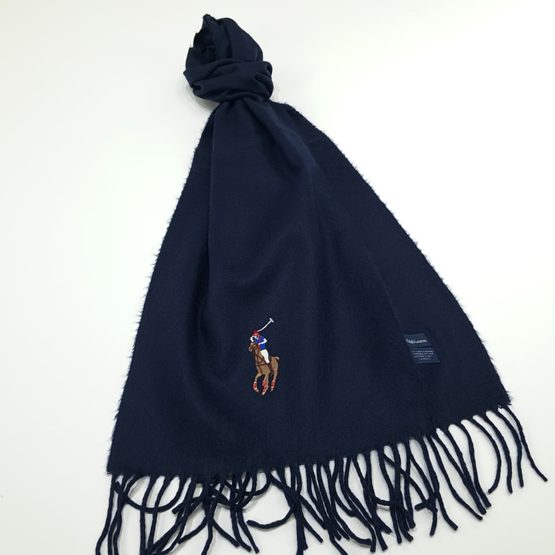 MX261 폴로 랄프로렌 네이비 빅로고 램스울 목도리 머플러 상품이미지3