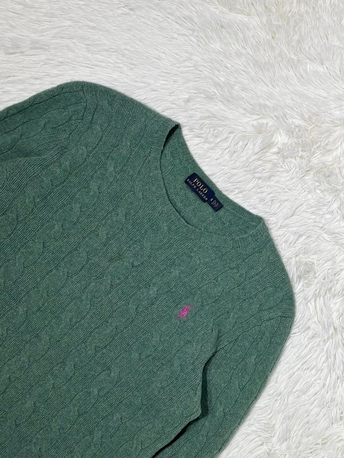 폴로랄프로렌 핑크포니 그린 케이블니트 상품이미지4