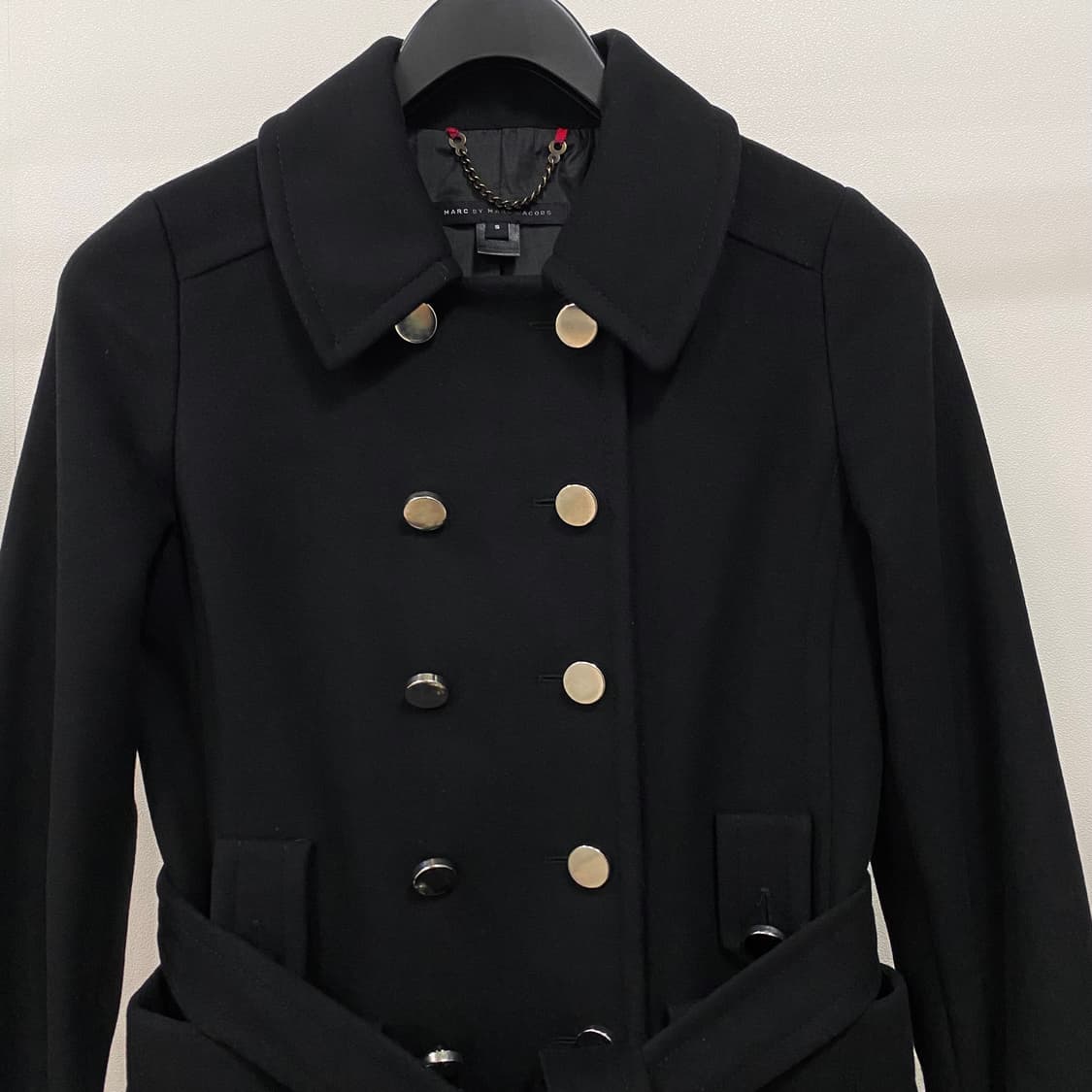 마크제이콥스 은장 더블 벨티드 버진 울 코트 블랙 상품이미지3
