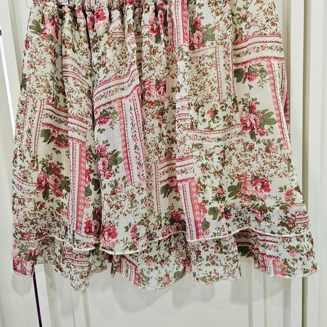 플라워 패턴 캉캉 미니 스커트 상품이미지3