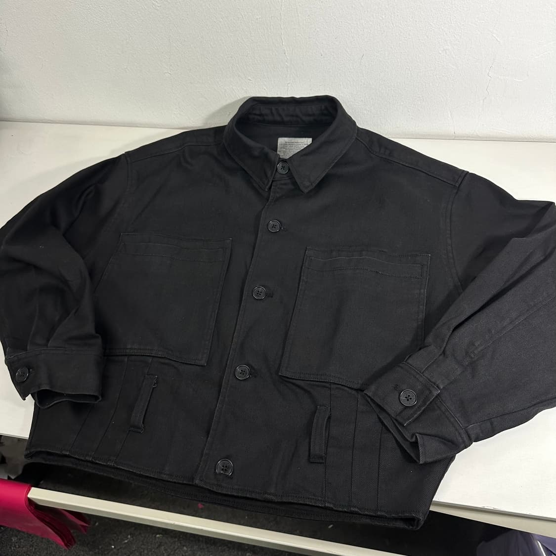 L 메종미네드 흑청 오버핏 크롭 데님자켓 상품이미지1