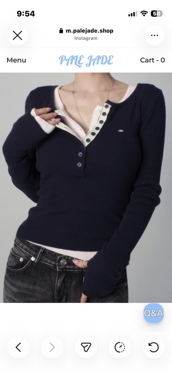 품절상품)26ss페일제이드 헨리 넥 워머 티 상품이미지1