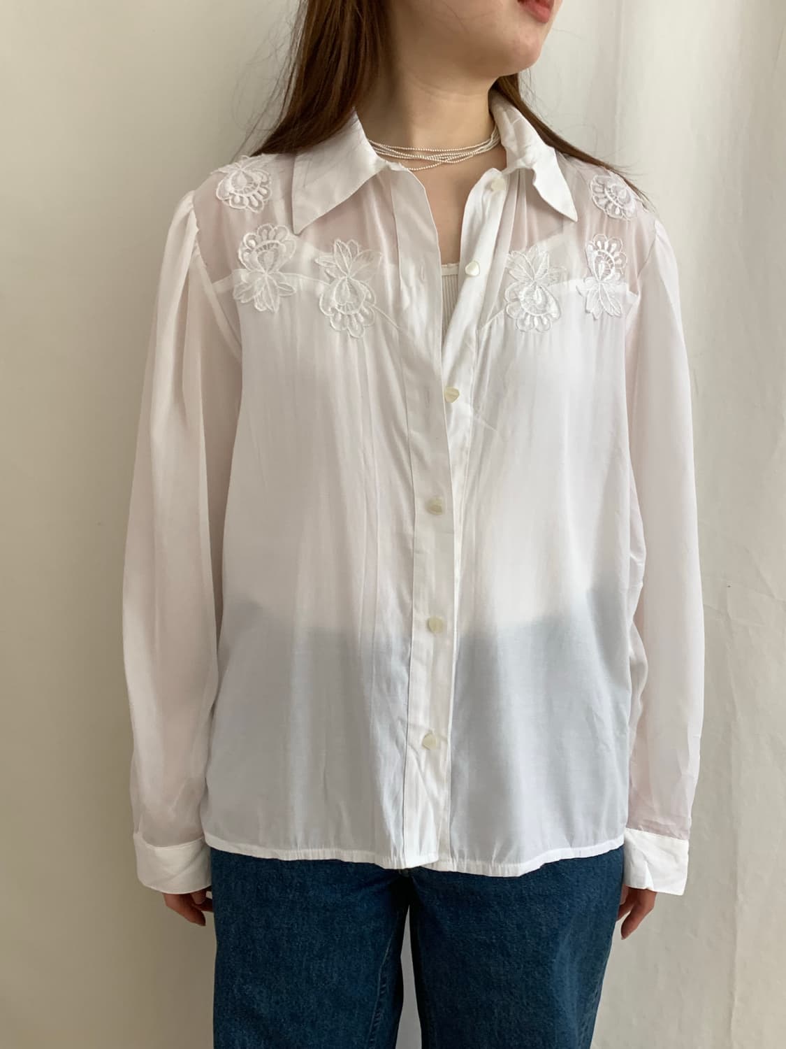 Floral sheer shirt (Europe) 상품이미지2