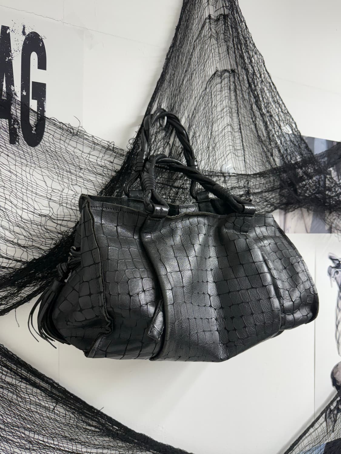 00s chain detail leather bag 상품이미지4